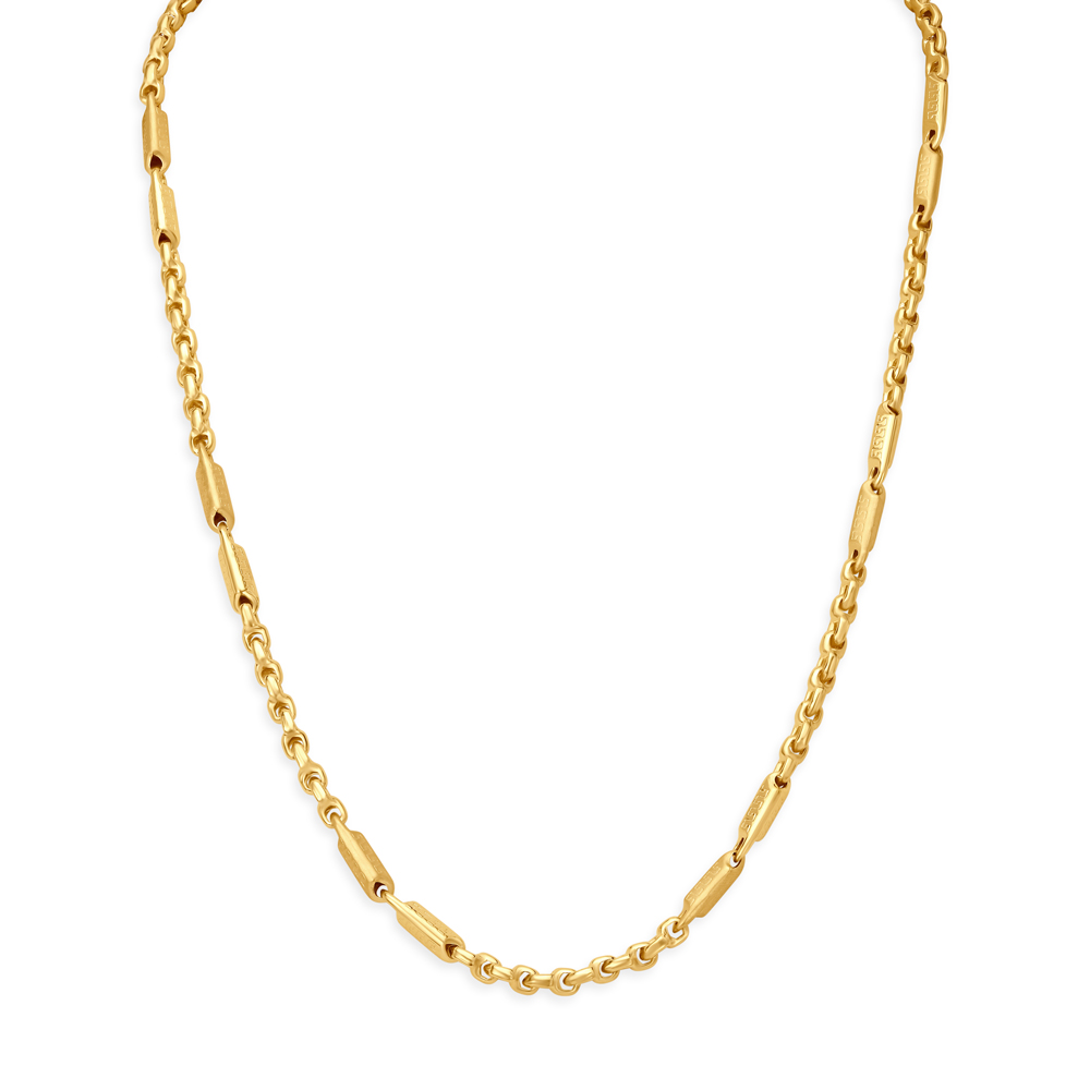 Chic Carved Link Dual Tone Gold Chain For Men,,hi-res image number null