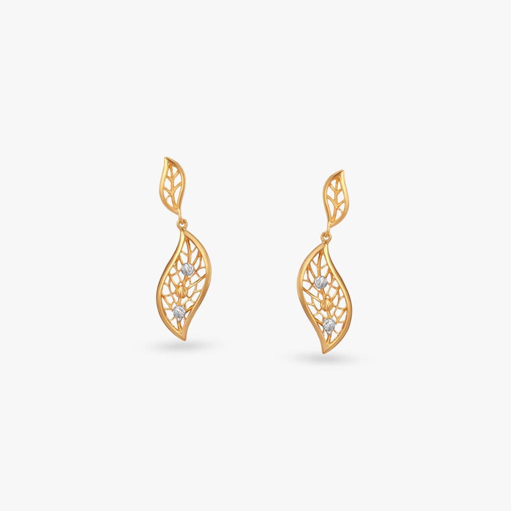 

Leaf Veil Gold Drop Earrings
