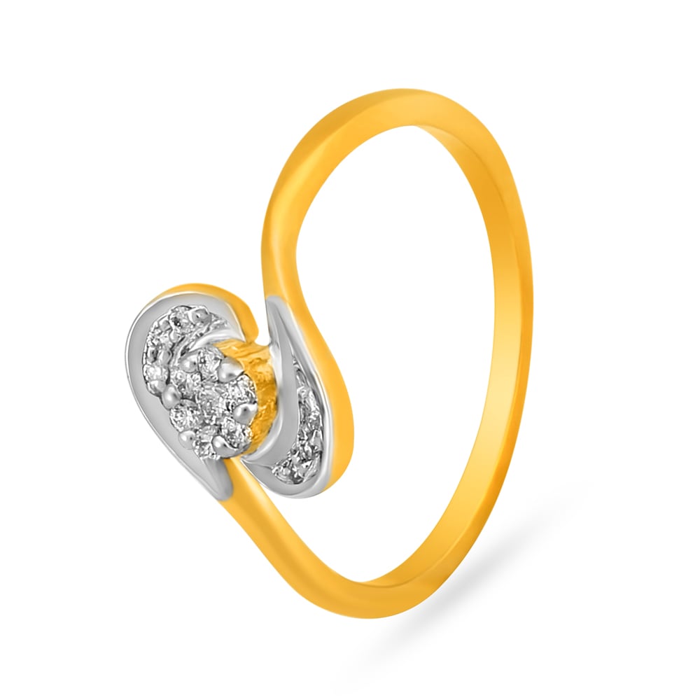 Chic Flowerbud Geometric Diamond Ring,,hi-res image number null