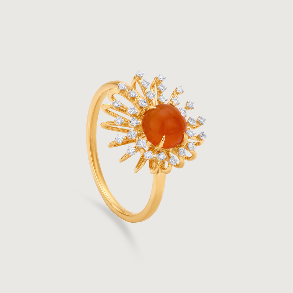 Solar Bloom Carnelian & Diamond Ring,,hi-res image number null