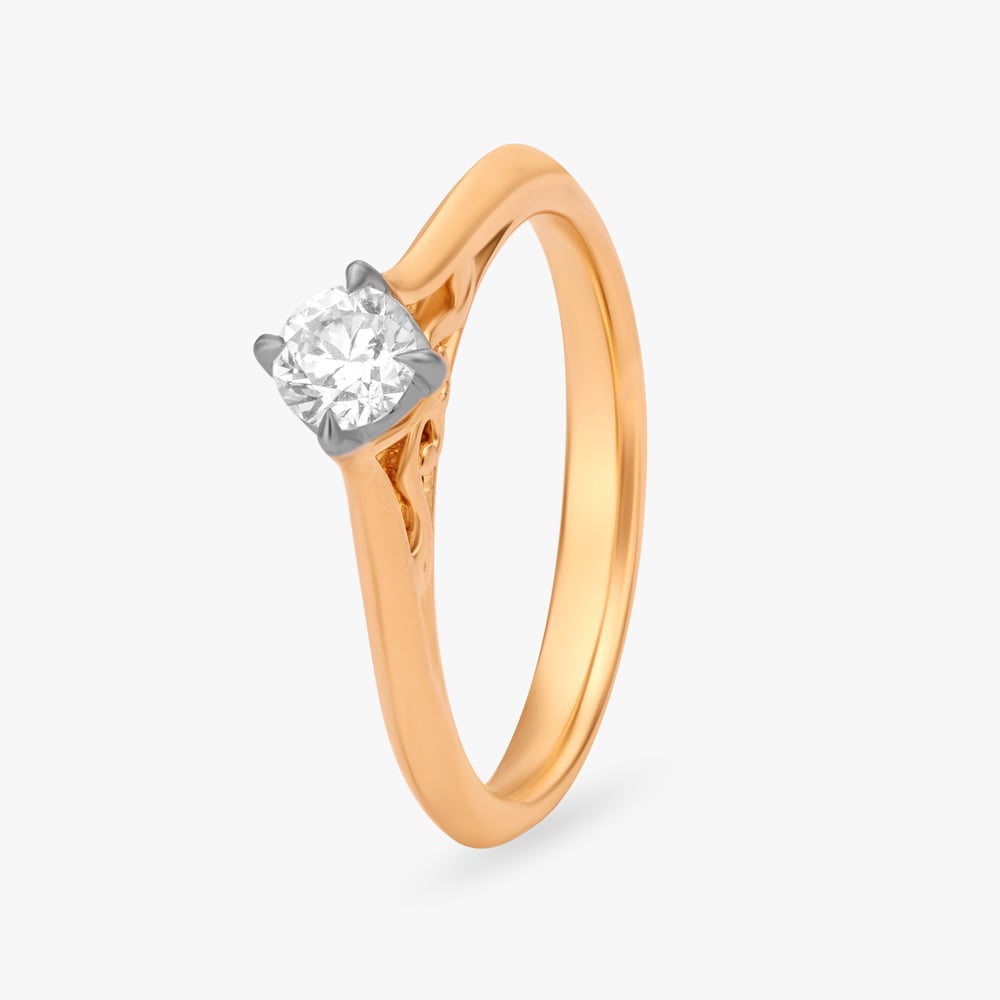 Delightful 18 Karat Yellow Gold And Diamond Floral Ring