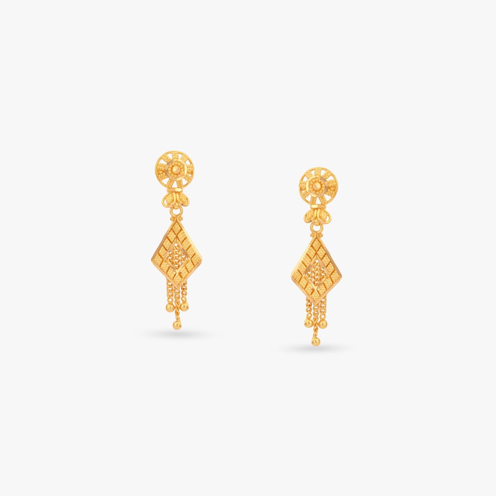 

Regal Lattice Gold Drop Earrings