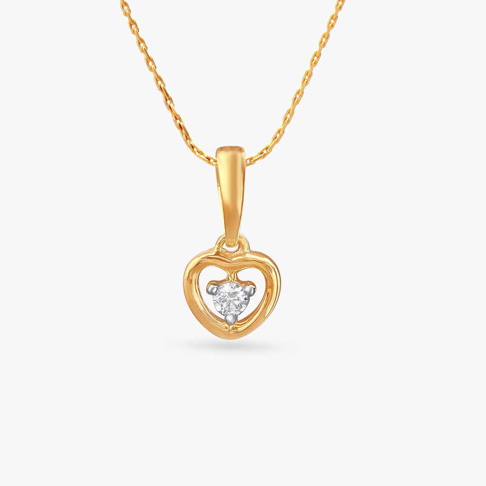 Adorable Heart Diamond Pendant For Kids,,hi-res image number null