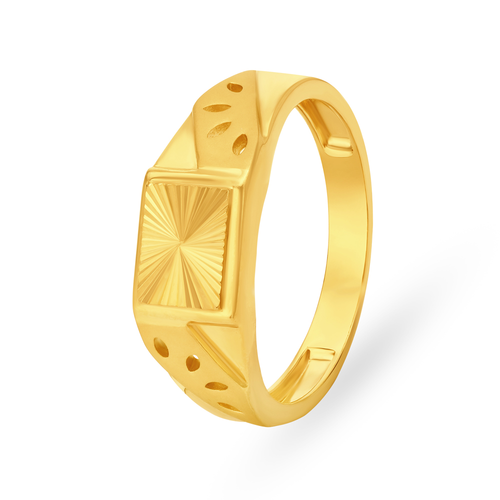 Striking Cutout Pattern Gold Ring For Men