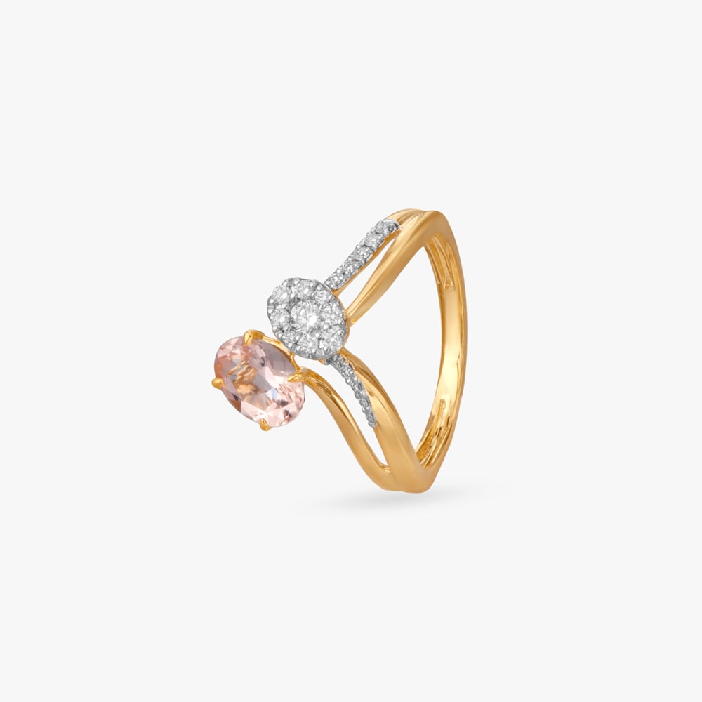 Rosy Cradle Diamond Finger Ring,,hi-res image number null