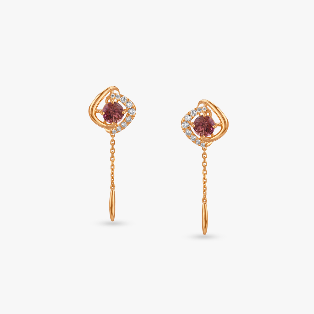 Pink Bliss Diamond Drop Earrings,,hi-res image number null