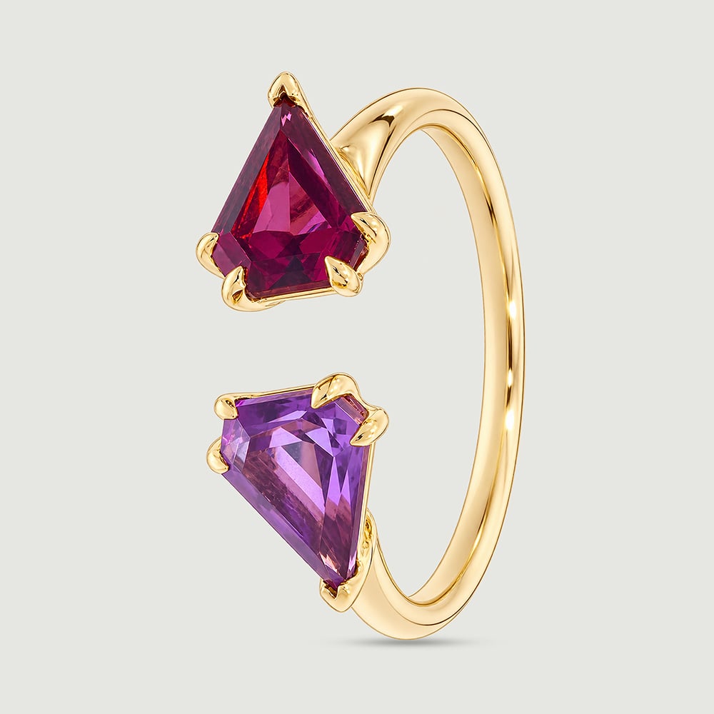 Dynamic Contrasting Amethyst and Garnet Ring,,hi-res image number null