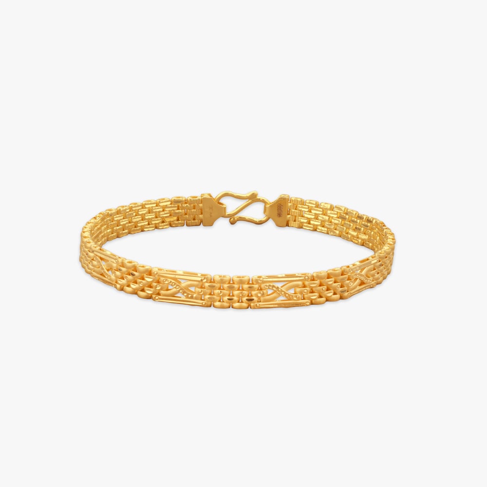 

Woven Crest Gold Bracelet for Men
