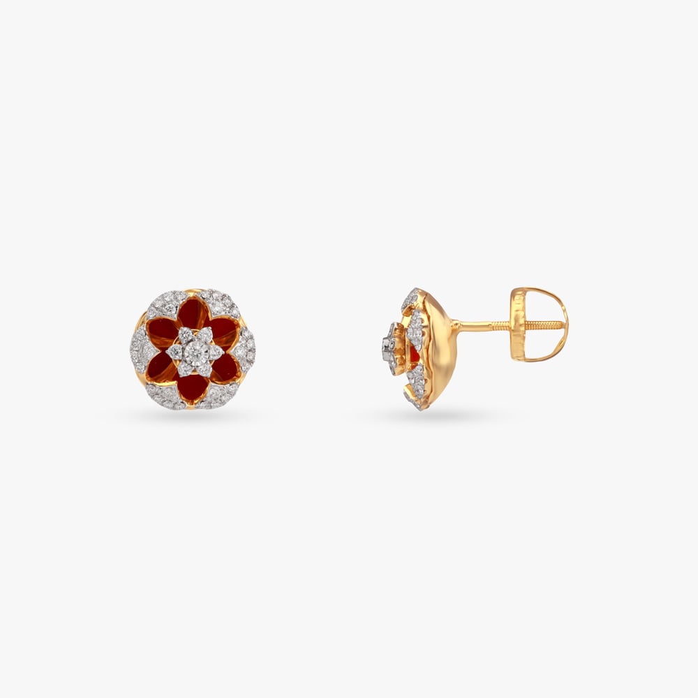 Dewlit Flora Diamond Stud Earrings,,hi-res image number null