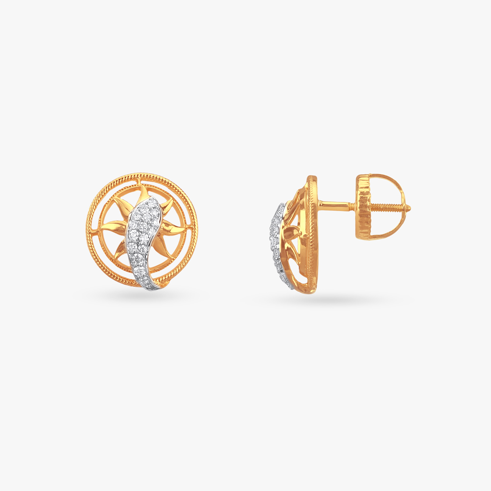 

Radiant Wheel Diamond Stud Earrings