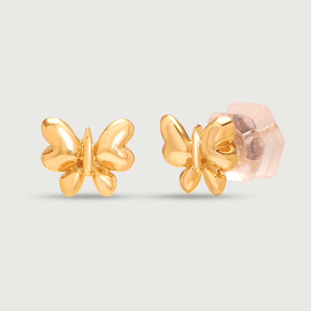 Enchanted Butterfly 14KT Gold Stud Earring,,hi-res image number null