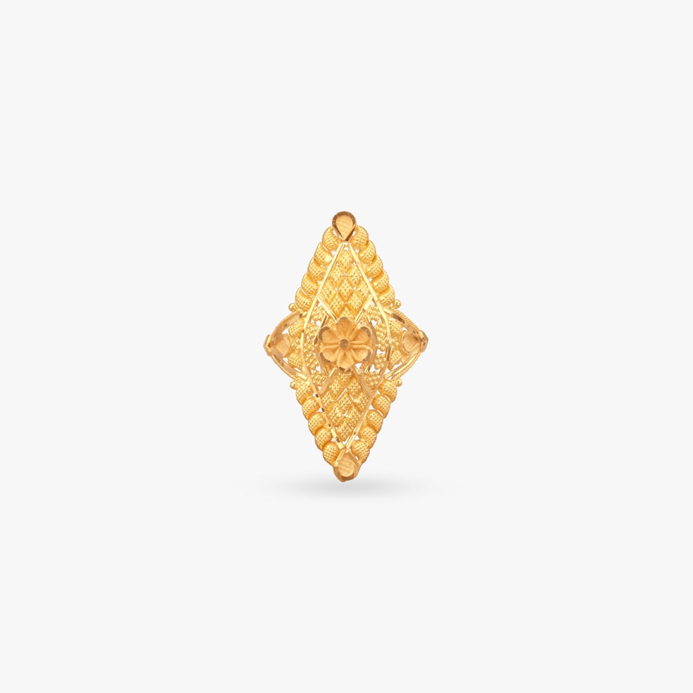 

Floral Lattice Gold Ring