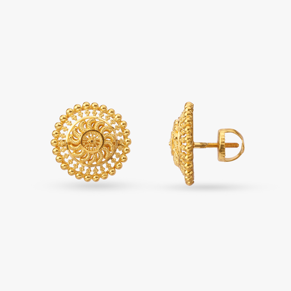 Mirage Gold Stud Earrings,,hi-res image number null