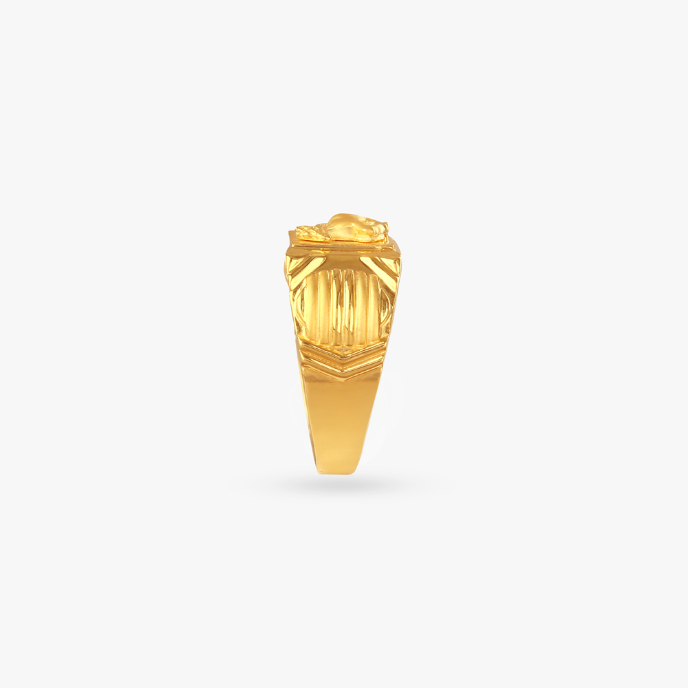 Running Stallion Gold Ring for Men,,hi-res image number null