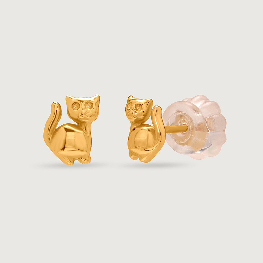 Kitty Couture 18KT Gold Stud Earrings,,hi-res image number null