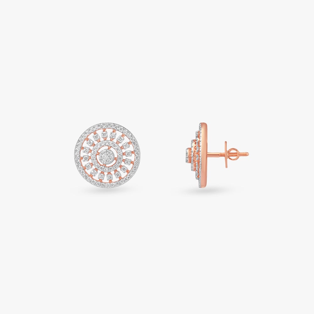 Concentric Crown Diamond Stud Earrings,,hi-res image number null