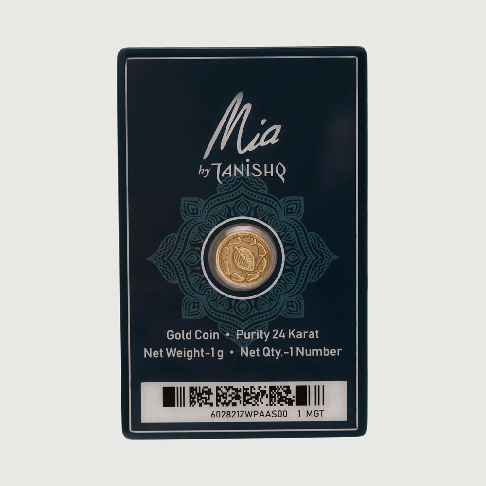1 GM 24 Karat Tulsi Leaf Gold Coin,,hi-res image number null