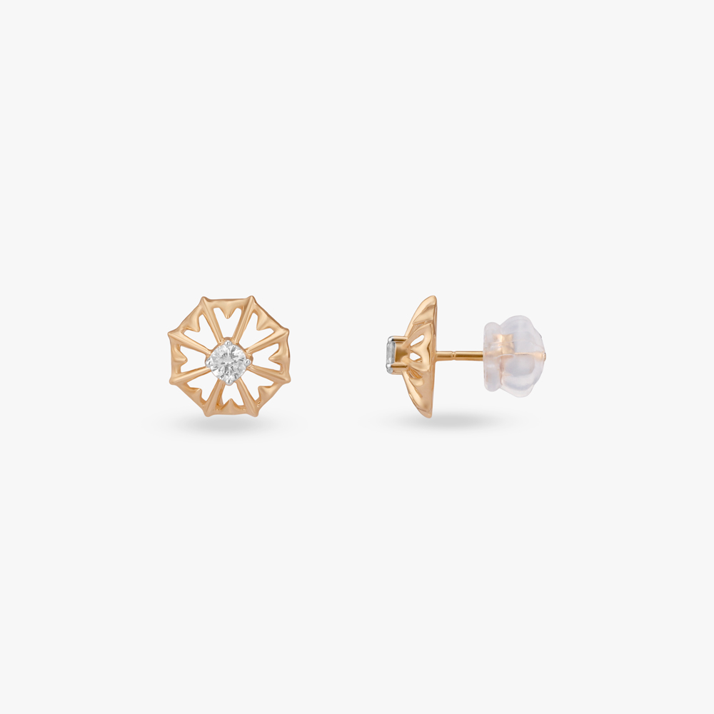 Sunflare Octagon Diamond Stud Earrings,,hi-res image number null