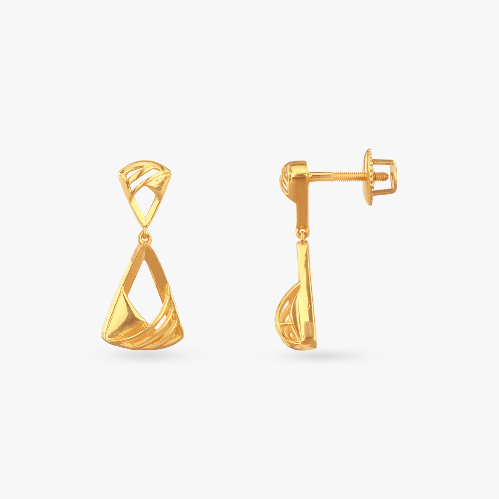 

Open Triangle Gold Drop Earrings