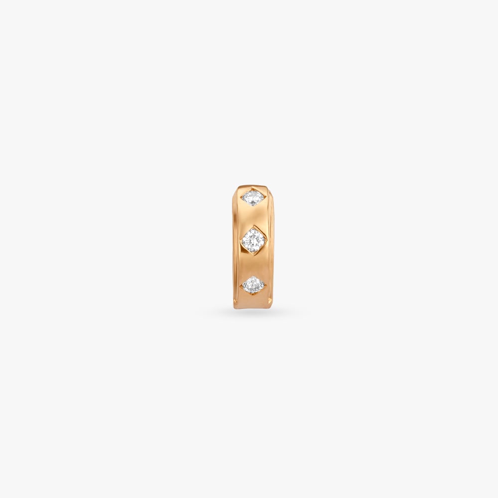 Triple Impact Diamond Hoop Earring For Men,,hi-res image number null
