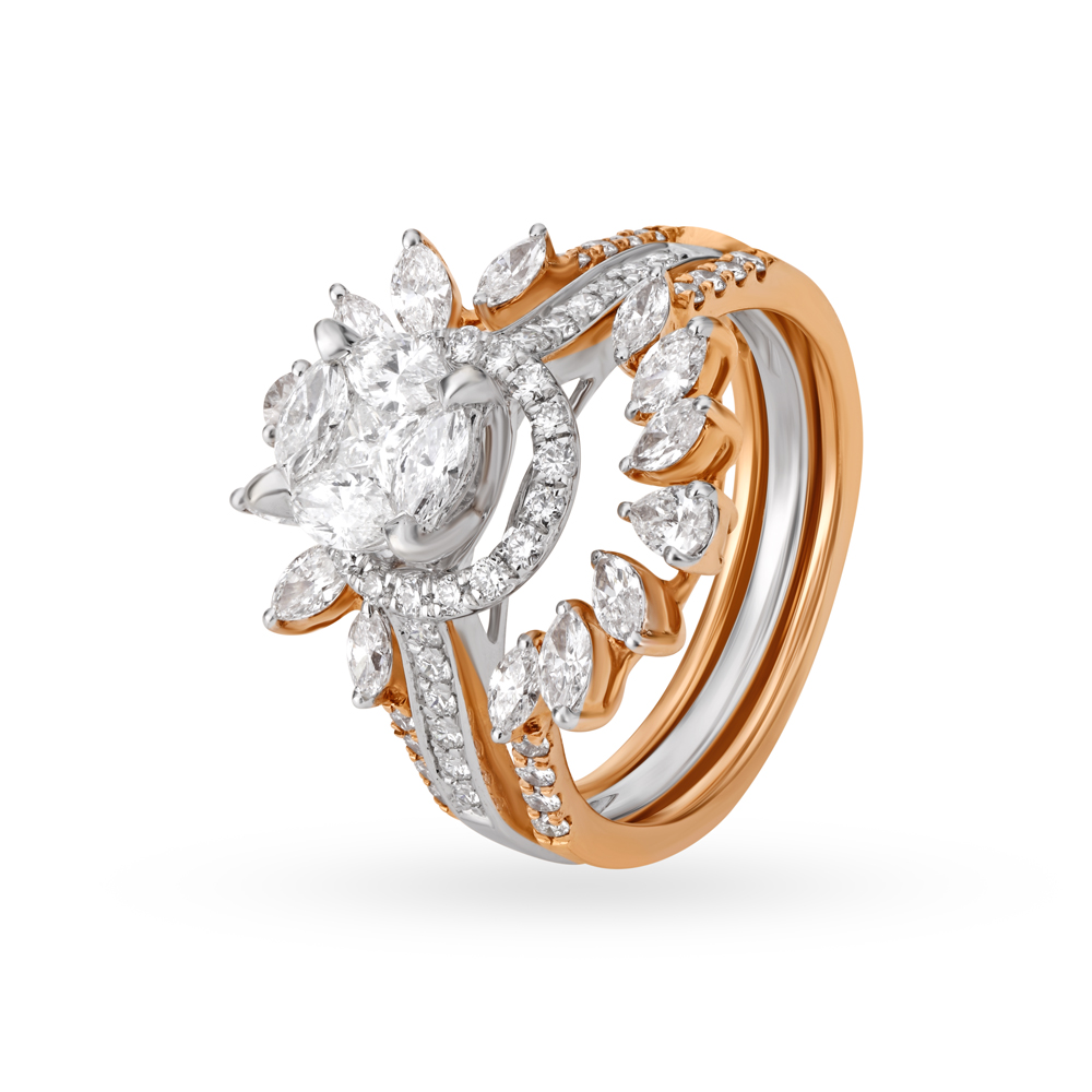 Dazzling Diamond Ring in White and Rose Gold,,hi-res image number null