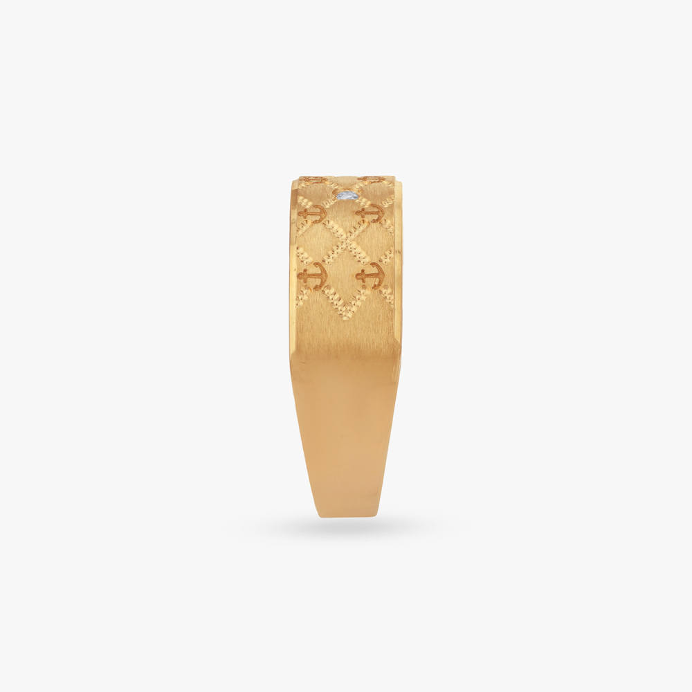 Contemporary Etched Diamond Ring For Men,,hi-res image number null