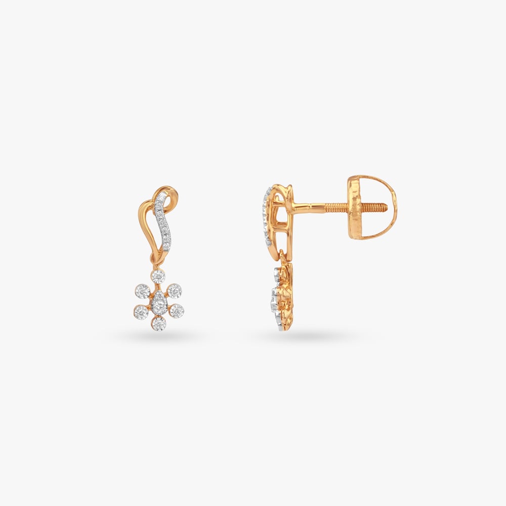 Twinkling Bloom Diamond Drop Earrings,,hi-res image number null