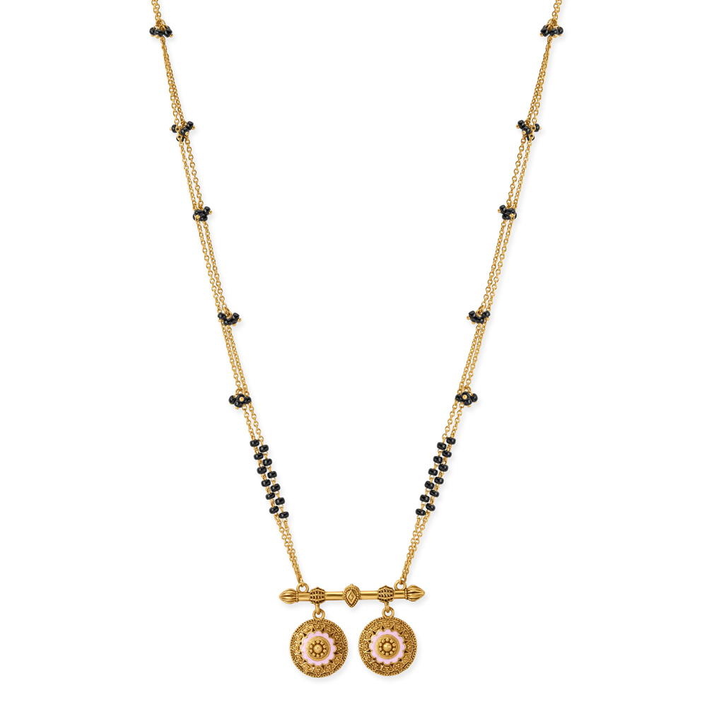 Pink Enamel Vati Mangalsutra,,hi-res image number null