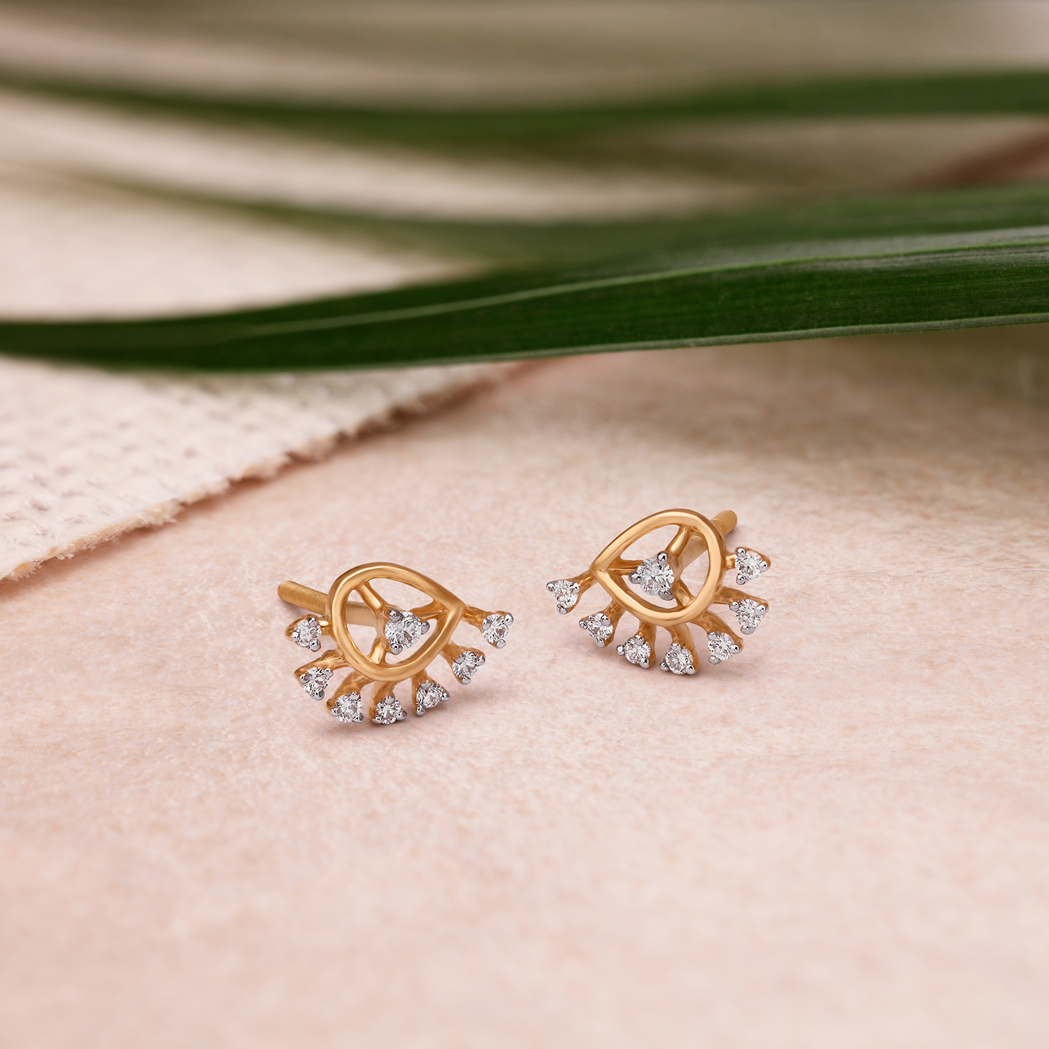 Mia by Tanishq 14 KT Yellow Gold Festive Diamond Stud Earrings Yellow Gold  14kt Stud Earring Price in India  Buy Mia by Tanishq 14 KT Yellow Gold  Festive Diamond Stud Earrings