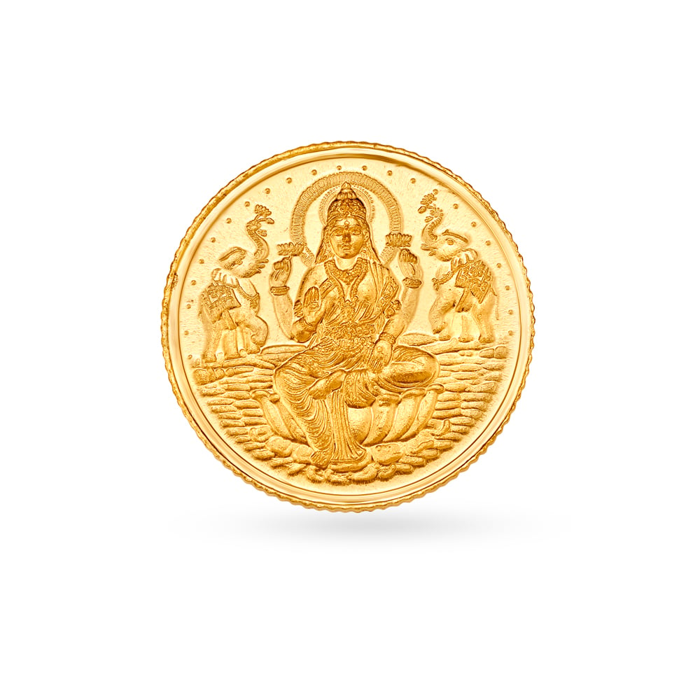 8 gram 24 Karat Gold Coin with Lakshmi Motif