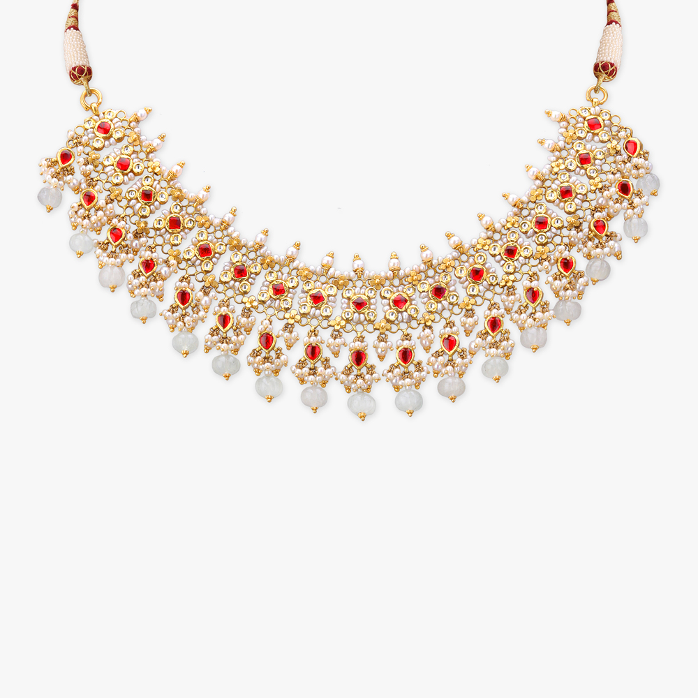 Pearl Cascade Gold Necklace set,,hi-res image number null