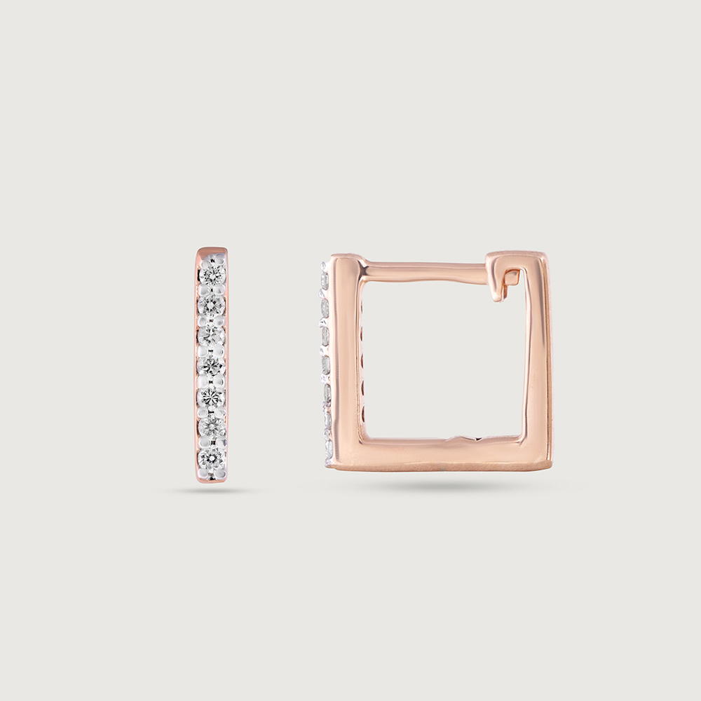 Gleaming Elegance Gold & Diamond Hoop Earrings,,hi-res image number null