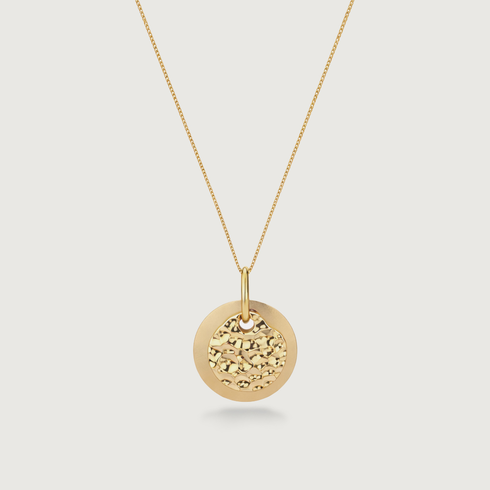 Layered Disc Gold Pendant,,hi-res image number null