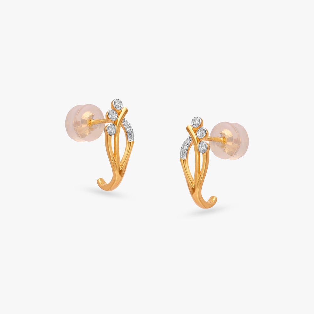 Blooming Branch Diamond Hoop Earrings,,hi-res image number null