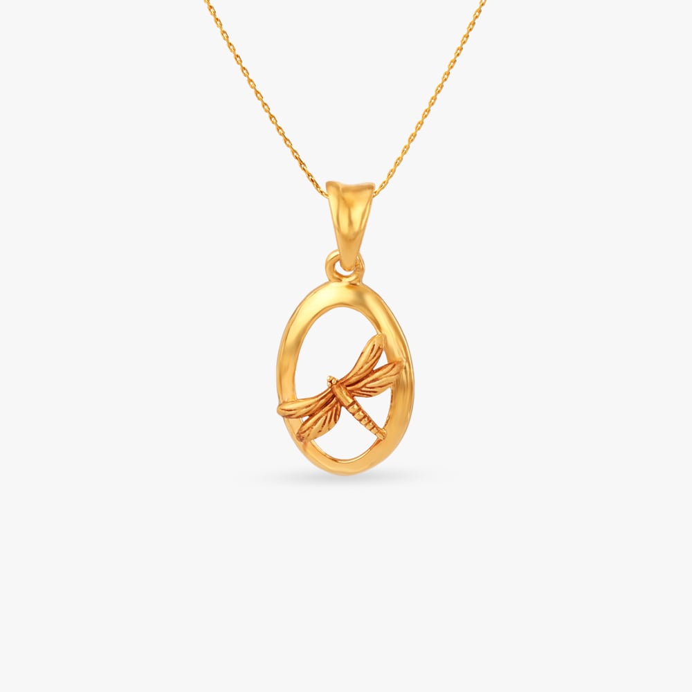 Winged Wonder Gold Pendant And Earrings Set,,hi-res image number null