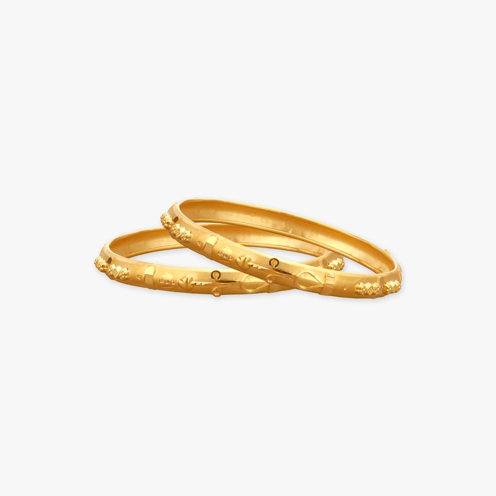 

Blossom Charm Gold Bangles for Kids