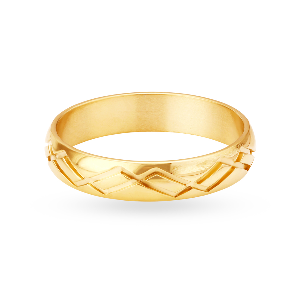Lustrous 22 Karat Gold Zig-Zag Patterned Ring,,hi-res image number null