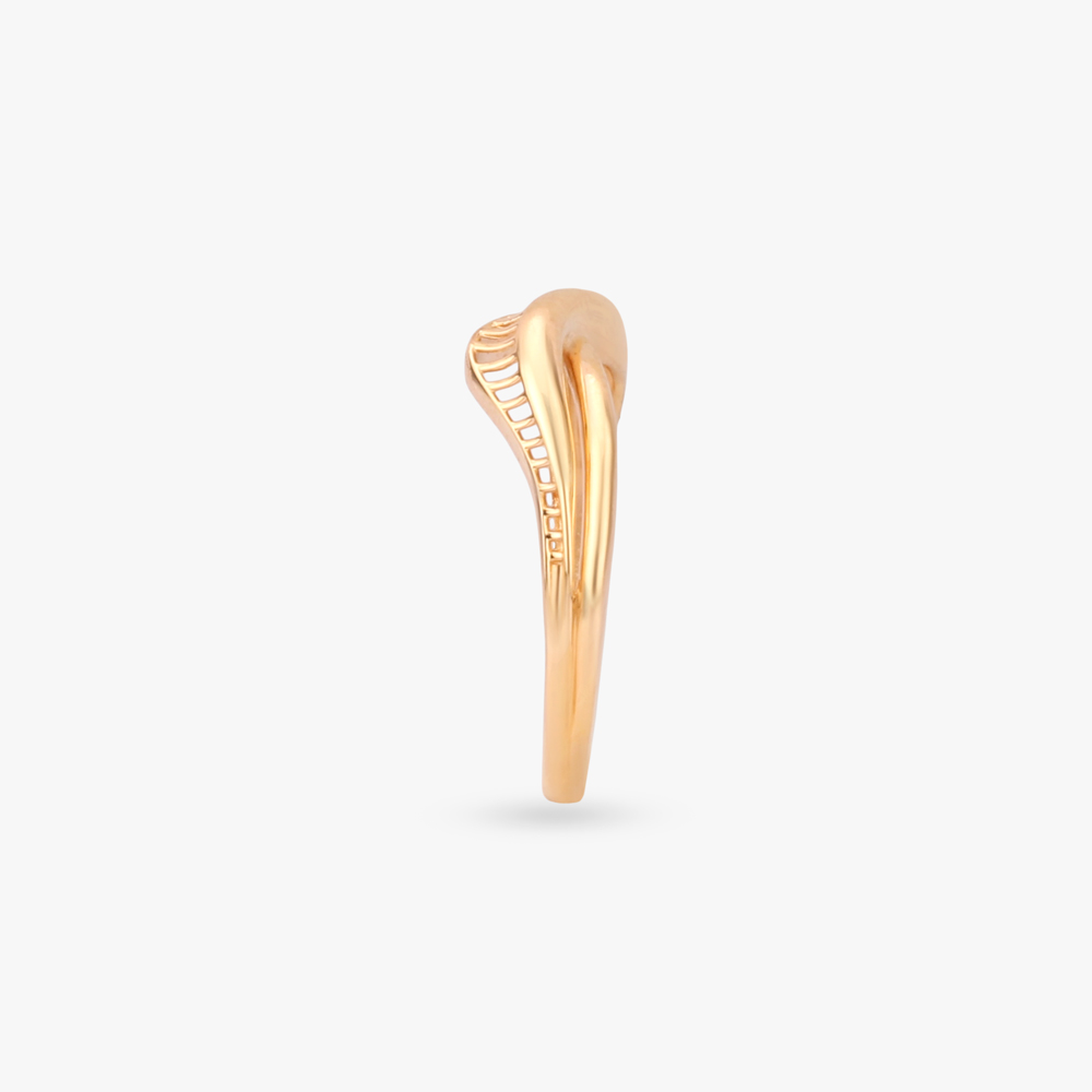 Sculpted Waveform Gold Ring,,hi-res image number null