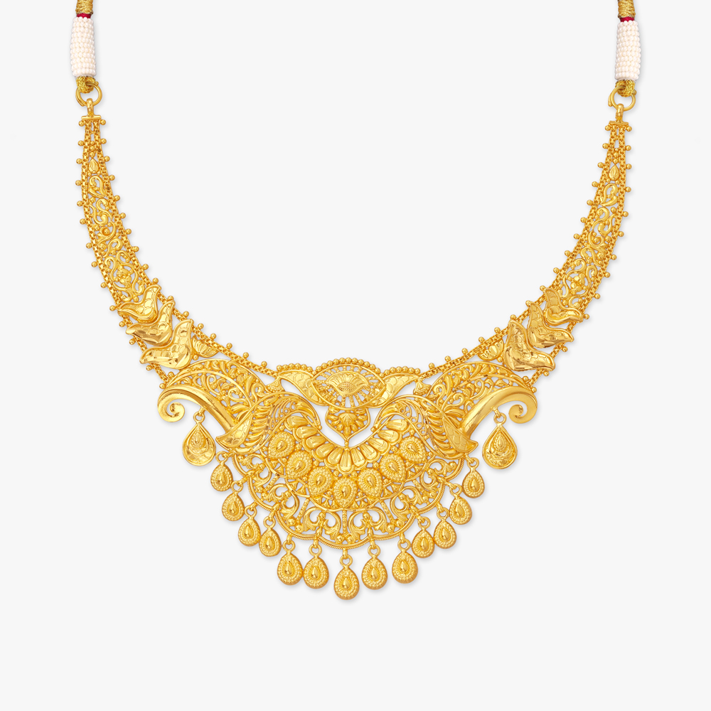 Plume Crest Gold Necklace Set,,hi-res image number null