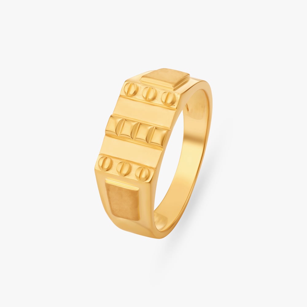 Party Wear 2 Gram Gold Plated Superior Quality Ring for Men FR1347