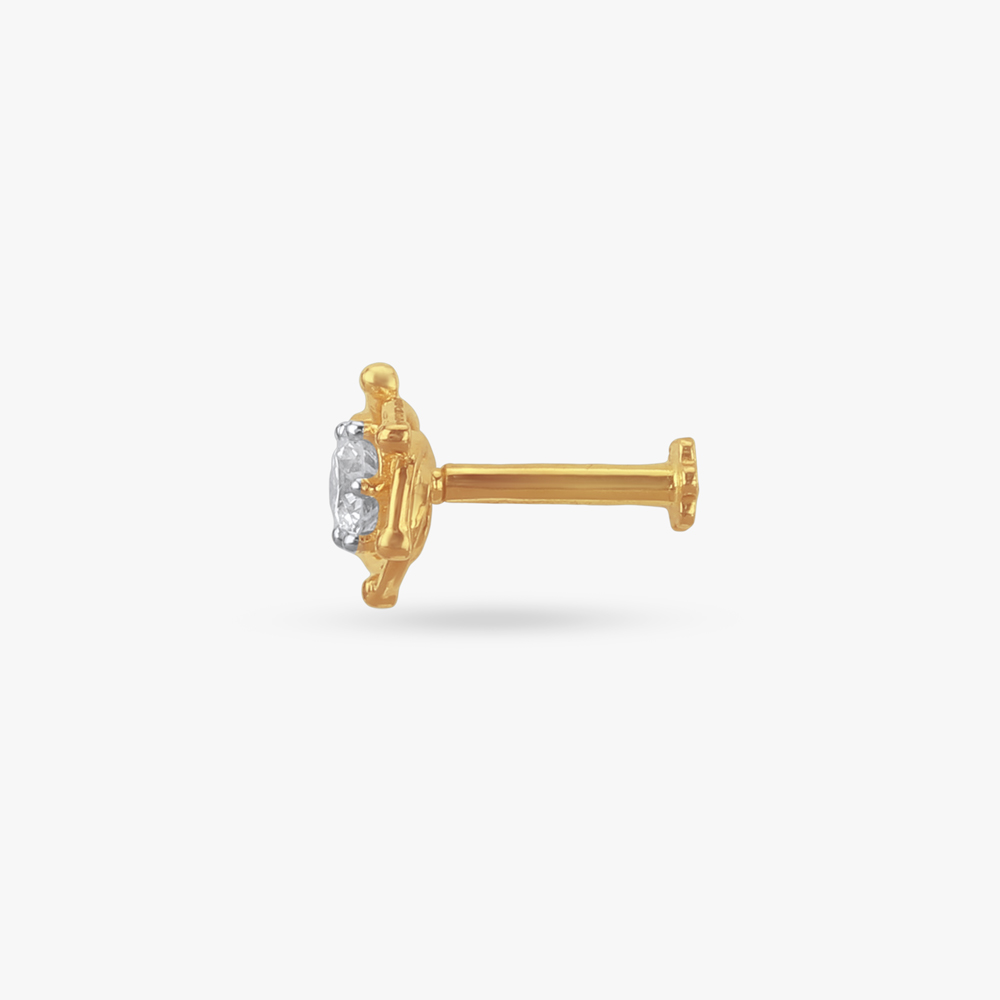 Artistic Floral Diamond Nose Pin,,hi-res image number null