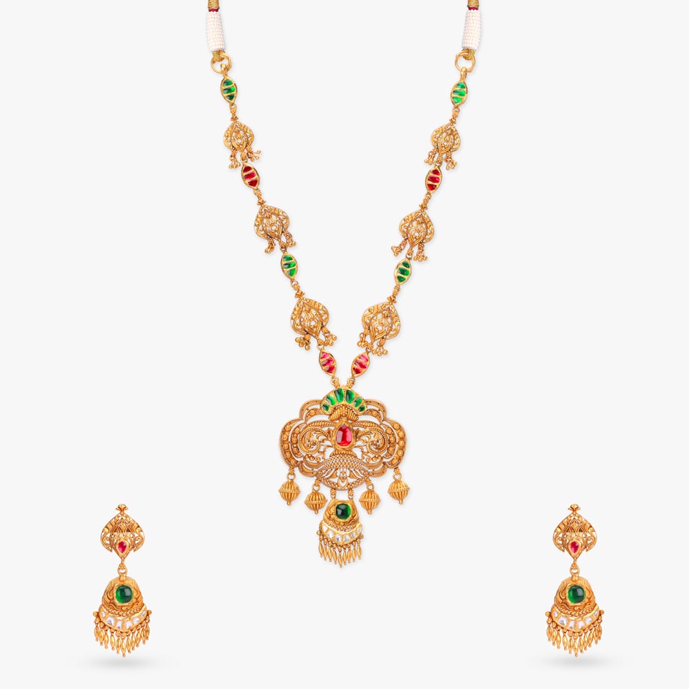 Floral Chant Gold Necklace set,,hi-res image number null