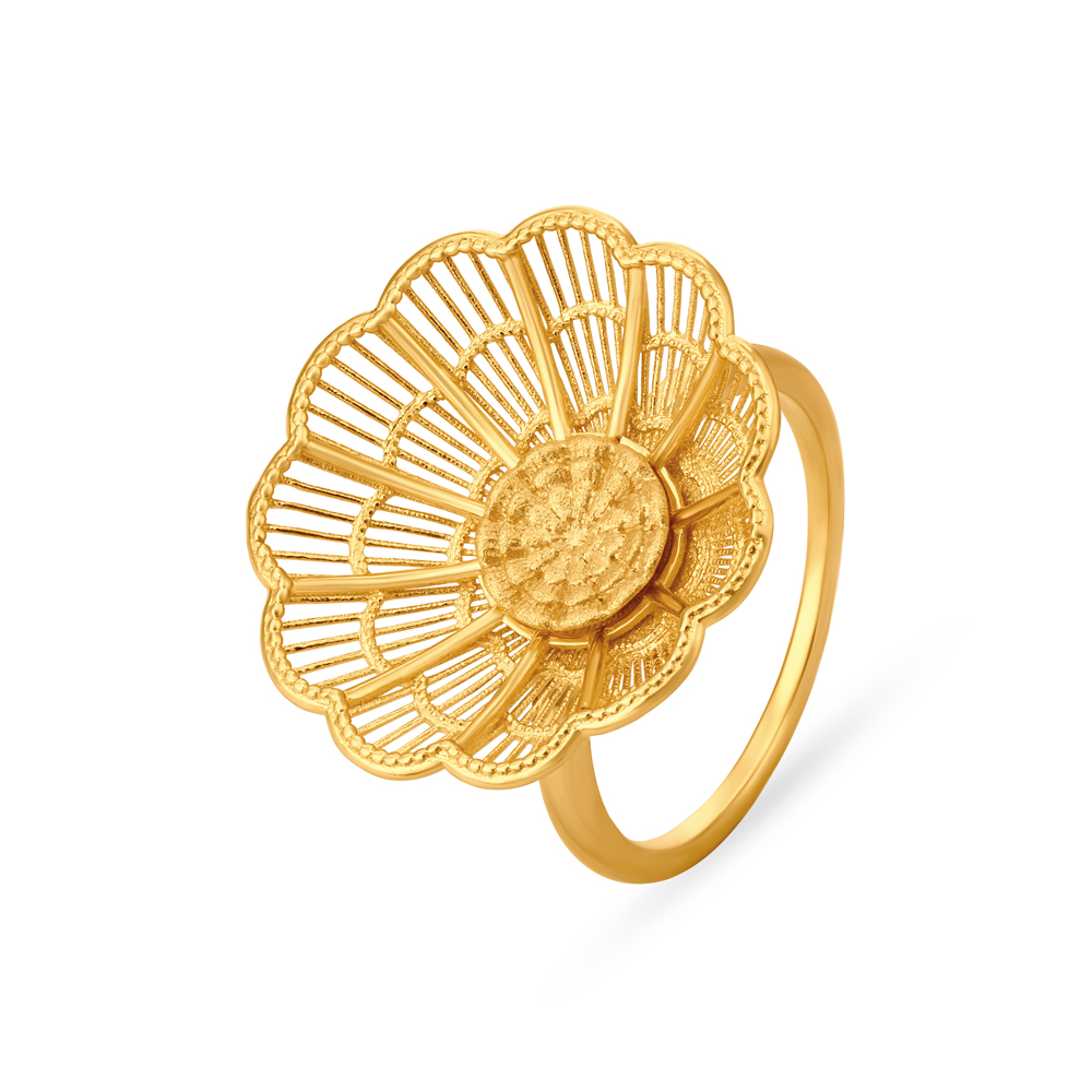 Classic Floral Gold Finger Ring