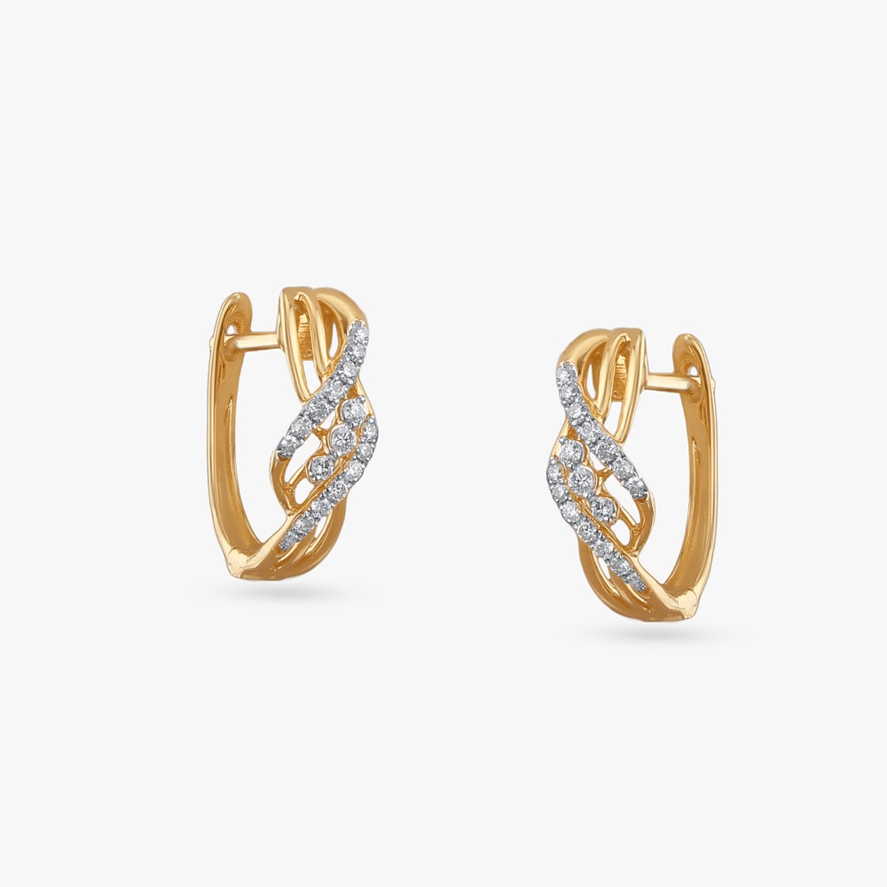 Stylish Interlace Diamond Hoop Earrings,,hi-res image number null