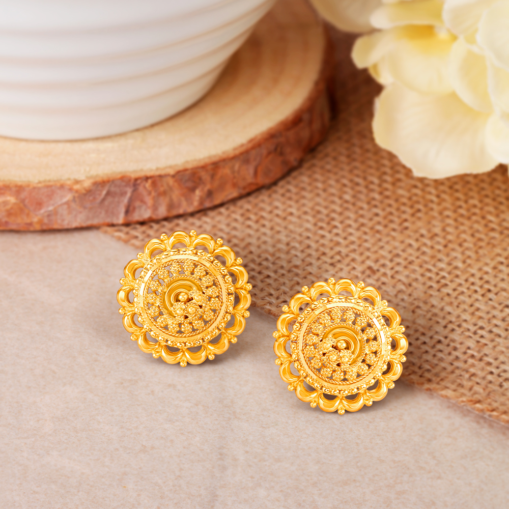 Grand Floral Stud Earrings,,hi-res image number null