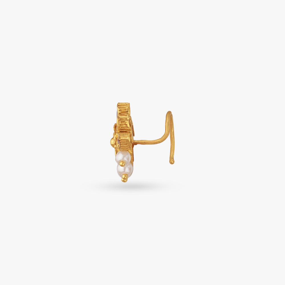 Royal Bloom Gold Nose Pin,,hi-res image number null