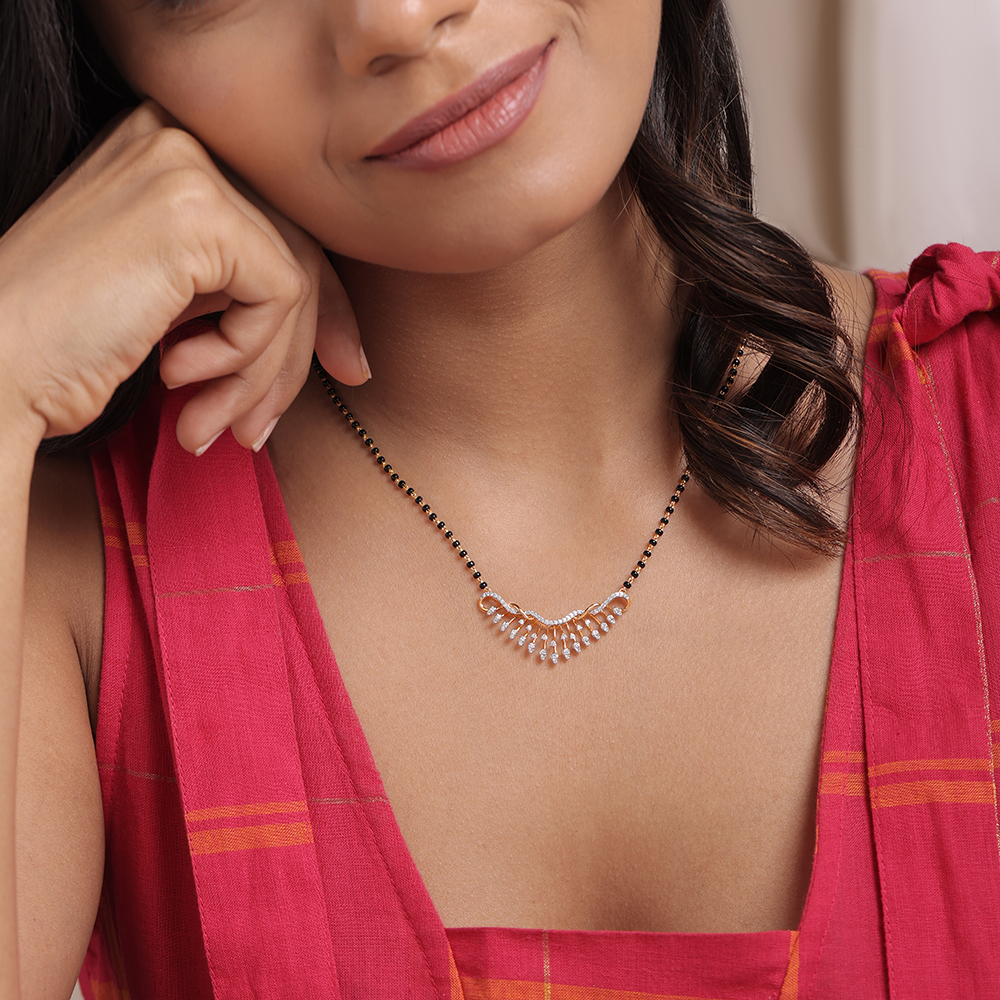 Eternal Shine 18 Kt Gold and Diamond Mangalsutra,,hi-res image number null