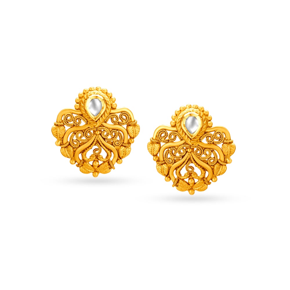 Small Gold Earrings Designs - South India Jewels | Small earrings gold,  Gold earrings studs simple, Gold earrings models