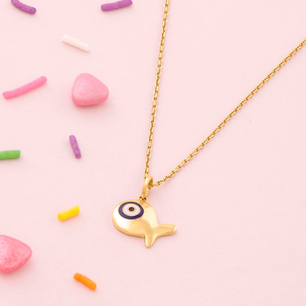 Happy Fish Gold Pendant,,hi-res image number null