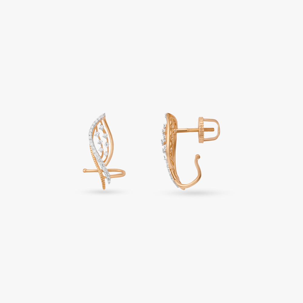 Flowing Curve Diamond Stud Earrings,,hi-res image number null